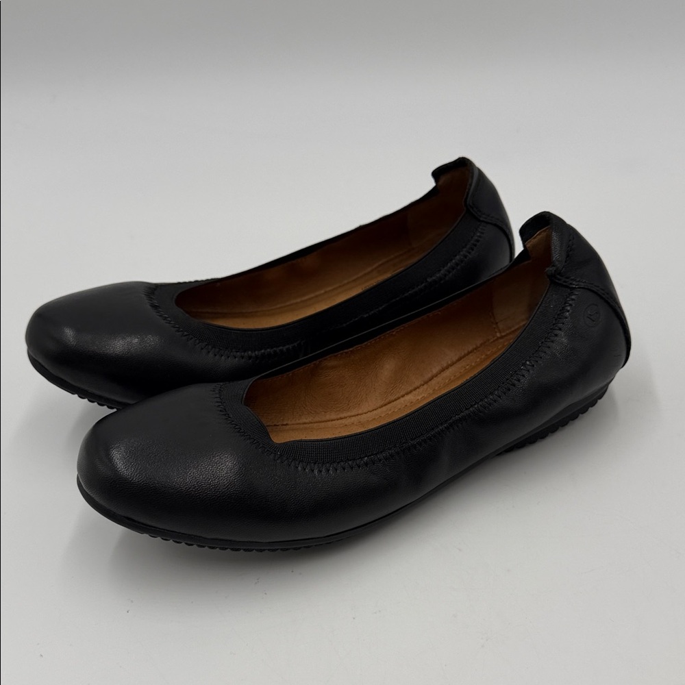 Josef Seibel Ballet Flats Womens Black Leather Double Air Reaction